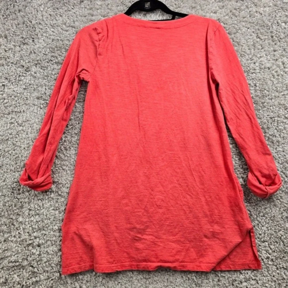 Lilly Pulitzer Tunic Women Size S Pink Beaded V-Neck Roll Tab Sleeve Boho - Picture 10 of 14